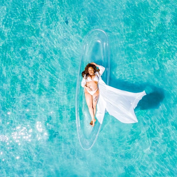 Clear Kayak Flying Dress Photoshoot