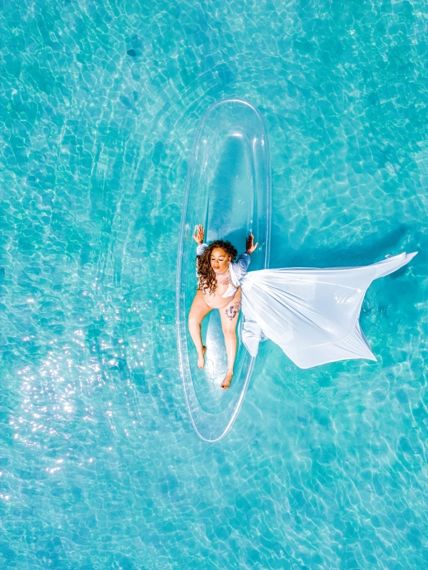 Clear Kayak Flying Dress Photoshoot - Image 3