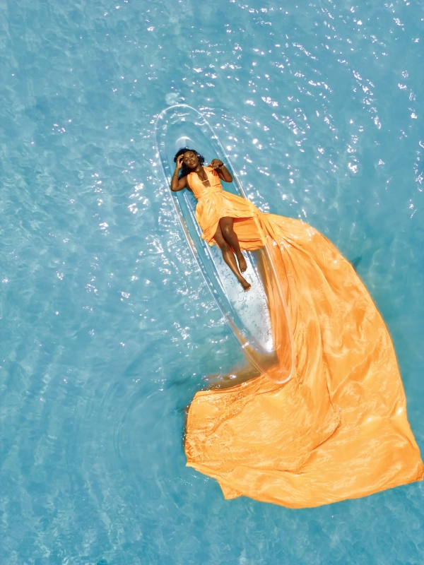 Clear Kayak Flying Dress Photoshoot - Image 8
