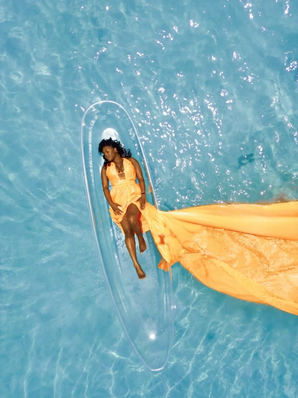 Clear Kayak Flying Dress Photoshoot - Image 2