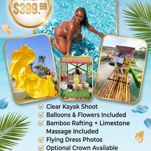 Clear Kayak, Flying Dress + Bamboo Rafting Package